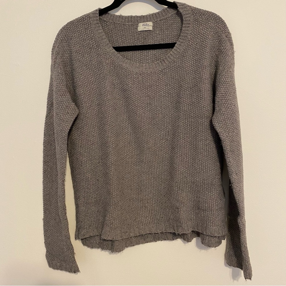 Madewell Gray Wallace Wool Blend Knit Sweater